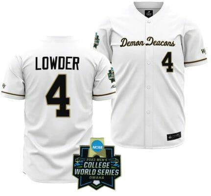 Rhett Lowder Jersey Wake Forest Demon Deacons Baseball NCAA 2023 College World Series White #4