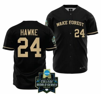Tommy Hawke Jersey Wake Forest Demon Deacons Baseball NCAA 2023 College World Series Black #24