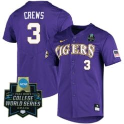Dylan Crews Jersey 2023 World Series LSU Tigers Baseball NCAA College Purple Alumni #3