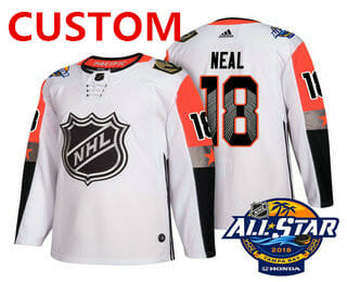 Custom Vegas Golden Knights Jersey Name And Number 2018 White NHL All-Star Ice Hockey - Image 2