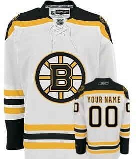 Custom Boston Bruins Jersey Name And Number White