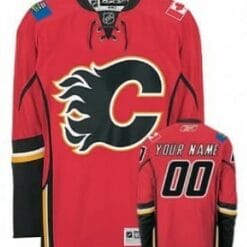 Custom Calgary Flames Jersey Name And Number Red