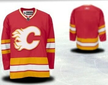 Custom Calgary Flames Jersey Name And Number Red Third