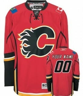 Custom Calgary Flames Jersey Name And Number Red