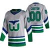 Custom Carolina Hurricanes Jersey Name And Number 2020-21 Reverse Retro Alternate Grey NHL