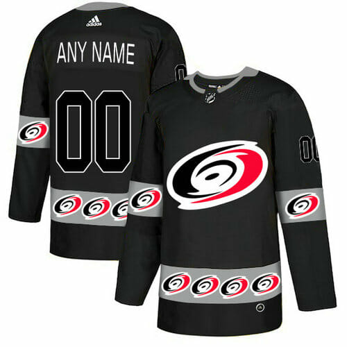 Custom Carolina Hurricanes Jersey Name And Number Black Team Logos Fashion