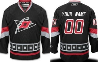 Custom Carolina Hurricanes Jersey Name And Number Black Third
