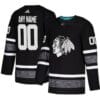 Custom Chicago Blackhawks Jersey Name And Number 2019 Black NHL All-Star Game Parley