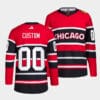 Custom Chicago Blackhawks Jersey Name And Number 2022 Reverse Retro Red Black