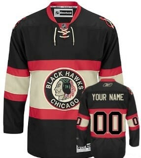 Custom Chicago Blackhawks Jersey Name And Number Black Third
