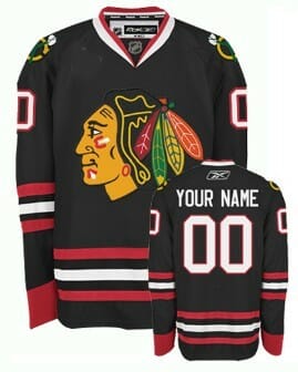 Custom Chicago Blackhawks Jersey Name And Number Black