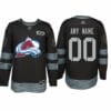 Custom Colorado Avalanche Jersey Name And Number 1917-2017 Black 100th Anniversary NHL