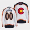 Custom Colorado Avalanche Jersey Name And Number 2022-23 Reverse Retro White
