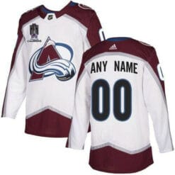 Custom Colorado Avalanche Jersey Name And Number 2022 White Stanley Cup Champions Patch 3