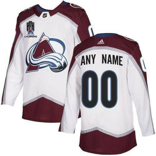 Custom Colorado Avalanche Jersey Name And Number 2022 White Stanley Cup Champions Patch 3
