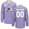Custom Colorado Avalanche Jersey Name And Number Purple Pink Reebok Hockey Fights Cancer Practice