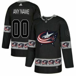 Custom Columbus Blue Jackets Jersey Name And Number Black Team Logos Fashion