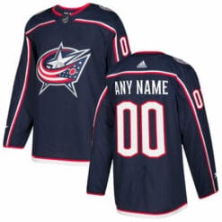 Custom Columbus Blue Jackets Jersey Name And Number Navy Blue Home NHL Hockey