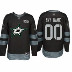 Custom Dallas Stars Jersey Name And Number 1917-2017 Black 100th Anniversary NHL