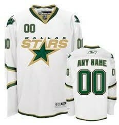 Custom Dallas Stars Jersey Name And Number White Third