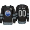 Custom Edmonton Oilers Jersey Name And Number 1917-2017 Black 100th Anniversary NHL