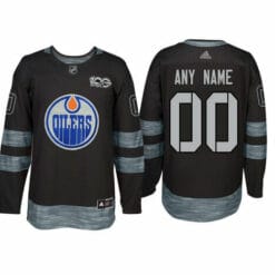 Custom Edmonton Oilers Jersey Name And Number 1917-2017 Black 100th Anniversary NHL