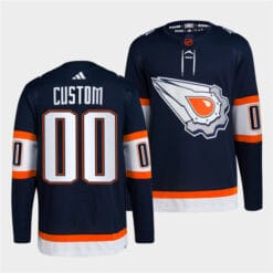 Custom Edmonton Oilers Jersey Name And Number 2022-23 Navy Reverse Retro