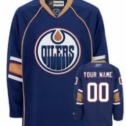 Custom Edmonton Oilers Jersey Name And Number Blue Thrid