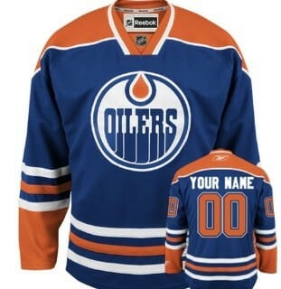 Custom Edmonton Oilers Jersey Name And Number Blue