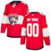 Custom Florida Panthers Jersey Name And Number 2017-2018 Red Home Hockey