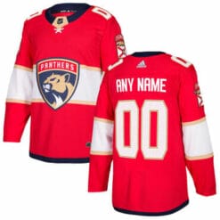 Custom Florida Panthers Jersey Name And Number 2017-2018 Red Home Hockey