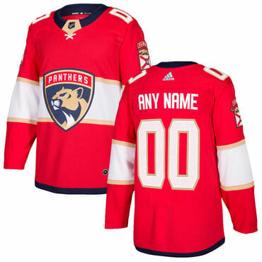 Custom Florida Panthers Jersey Name And Number 2017-2018 Red Home Hockey