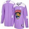 Custom Florida Panthers Jersey Name And Number Purple Pink Hockey Fights Cancer Practice