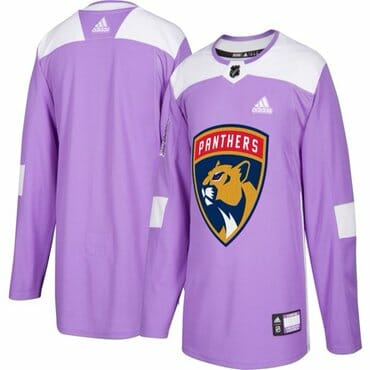 Custom Florida Panthers Jersey Name And Number Purple Pink Hockey Fights Cancer Practice