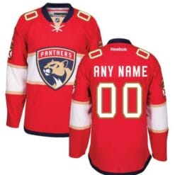 Custom Florida Panthers Jersey Name And Number Red Reebok Home Premier