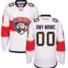 Custom Florida Panthers Jersey Name And Number White Reebok Away Premier