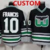Custom Hartford Whalers Jersey Name And Number Black Throwback