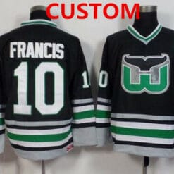 Custom Hartford Whalers Jersey Name And Number Black Throwback