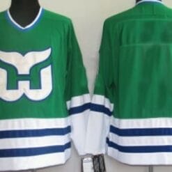 Custom Hartford Whalers Jersey Name And Number Green Throwback