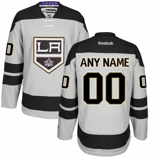 Custom Los Angeles Kings Jersey Name And Number Gray Alternate NHL Reebok Hockey