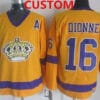 Custom Los Angeles Kings Jersey Name And Number Yellow Throwback CCM