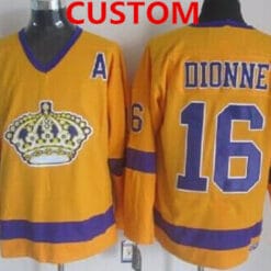 Custom Los Angeles Kings Jersey Name And Number Yellow Throwback CCM