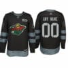 Custom Minnesota Wild Jersey Name And Number 1917-2017 Black 100th Anniversary NHL
