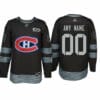 Custom Montreal Canadiens Jersey Name And Number 1917-2017 Black 100th Anniversary NHL