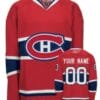 Custom Montreal Canadiens Jersey Name And Number Red CH