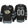 Custom Nashville Predators Jersey Name And Number 1917-2017 Black 100th Anniversary NHL