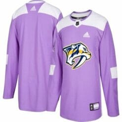 Custom Nashville Predators Jersey Name And Number Purple Pink Hockey Fights Cancer Practice
