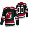 Custom New Jersey Devils Jersey Name And Number 2020-21 Green Reverse Retro Alternate NHL