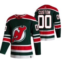 Custom New Jersey Devils Jersey Name And Number 2020-21 Green Reverse Retro Alternate NHL