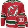 Custom New Jersey Devils Jersey Name And Number Red With Green